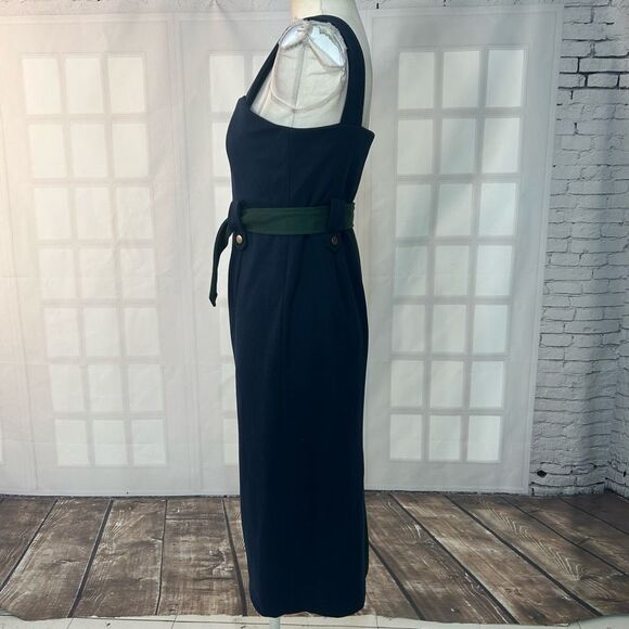 Green and Blue colorblock Sleeveless Midi Zip Up Dress Size Small - Picture 4 of 8